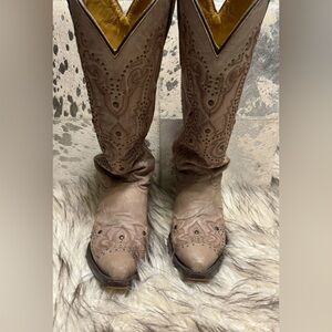 Corral cream studded & embroidered cowgirl boots (8)